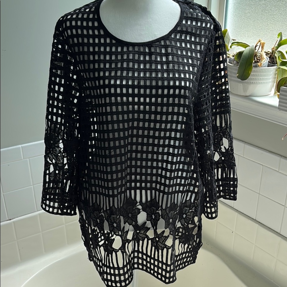 Charlie Paige Black or white  Crochet Tunic